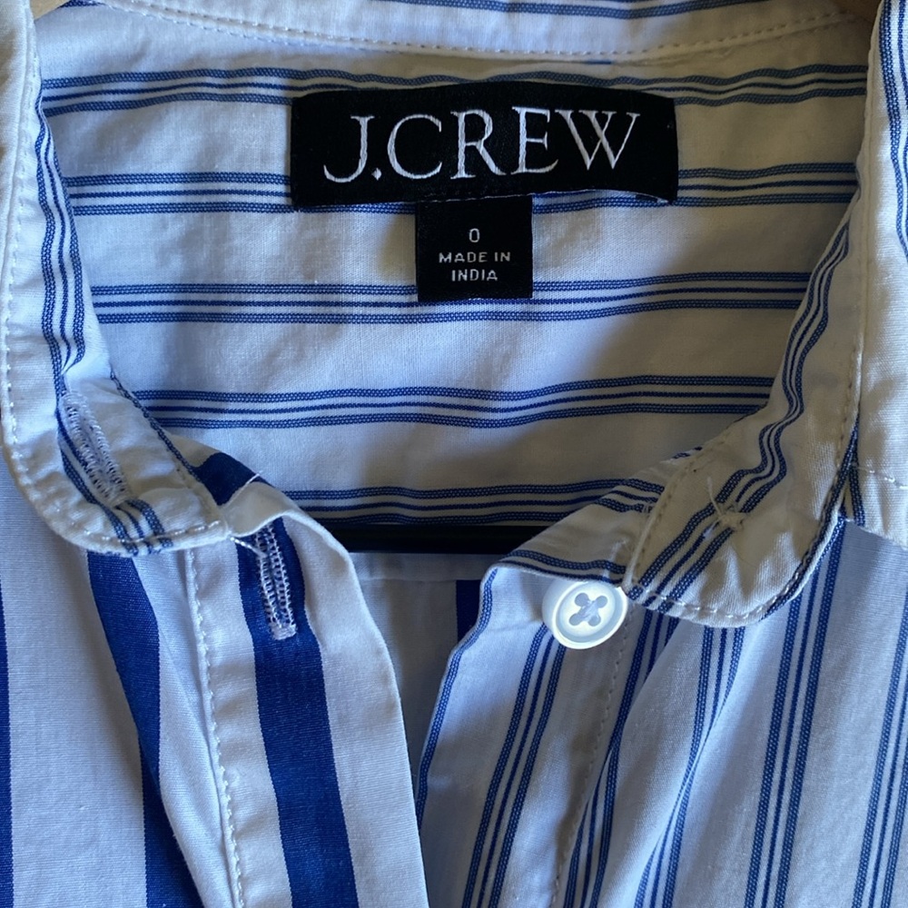 J.CREW women’s button-up multi striped long sleeve blouse
